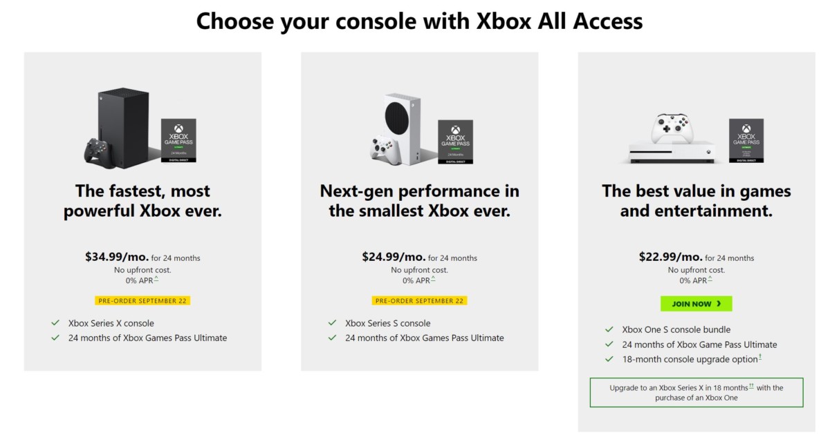 Xbox All Access etatsunis