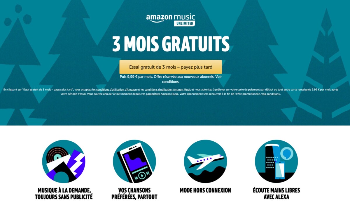 Amazon music unlimited gratuit 3 mois