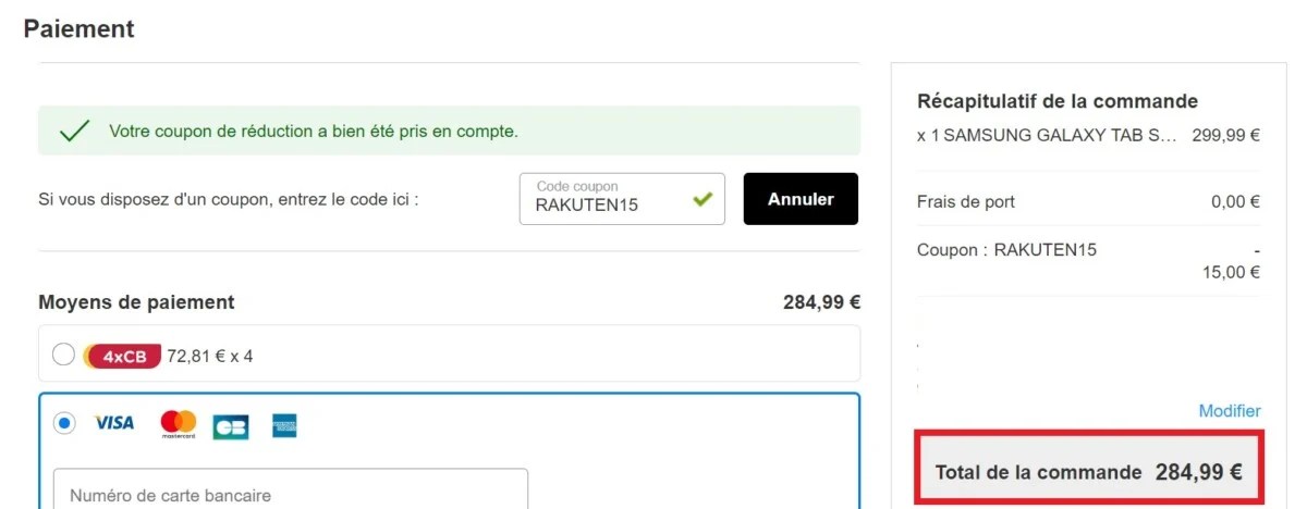 code promo rakuten tab s6 lite