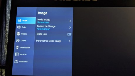 Différents modes d'image sont disponibles