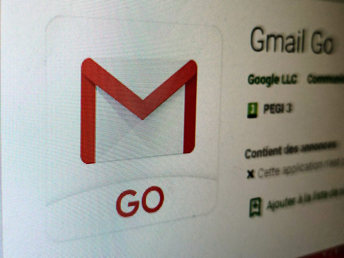 L'application Gmail Go sur le Play Store