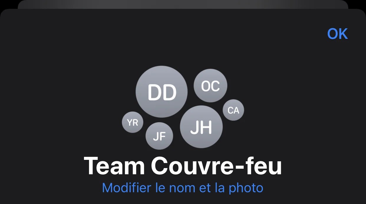 Apple Messages groupe