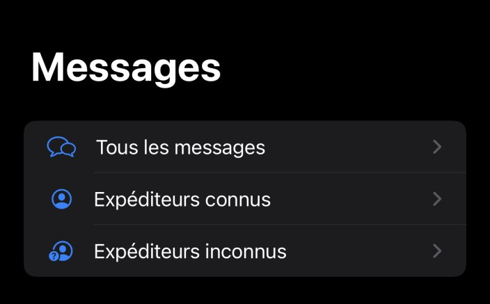 Apples Messages filtres