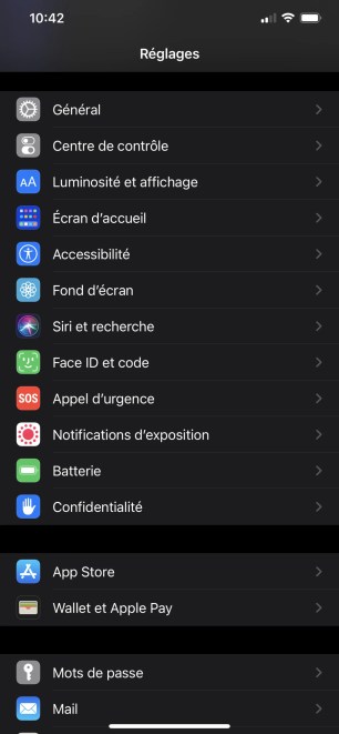 Apple iPhone 12 réglages