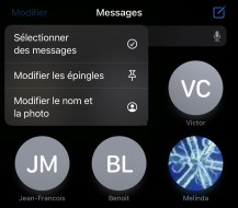 Apple iPhone Messages épingles