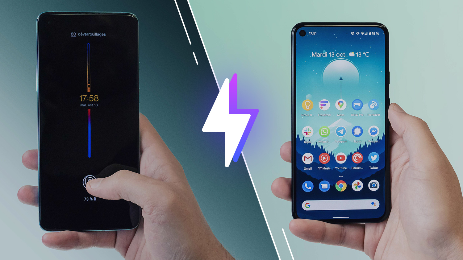 Comparatif OnePlus 8T et Google Pixel 5