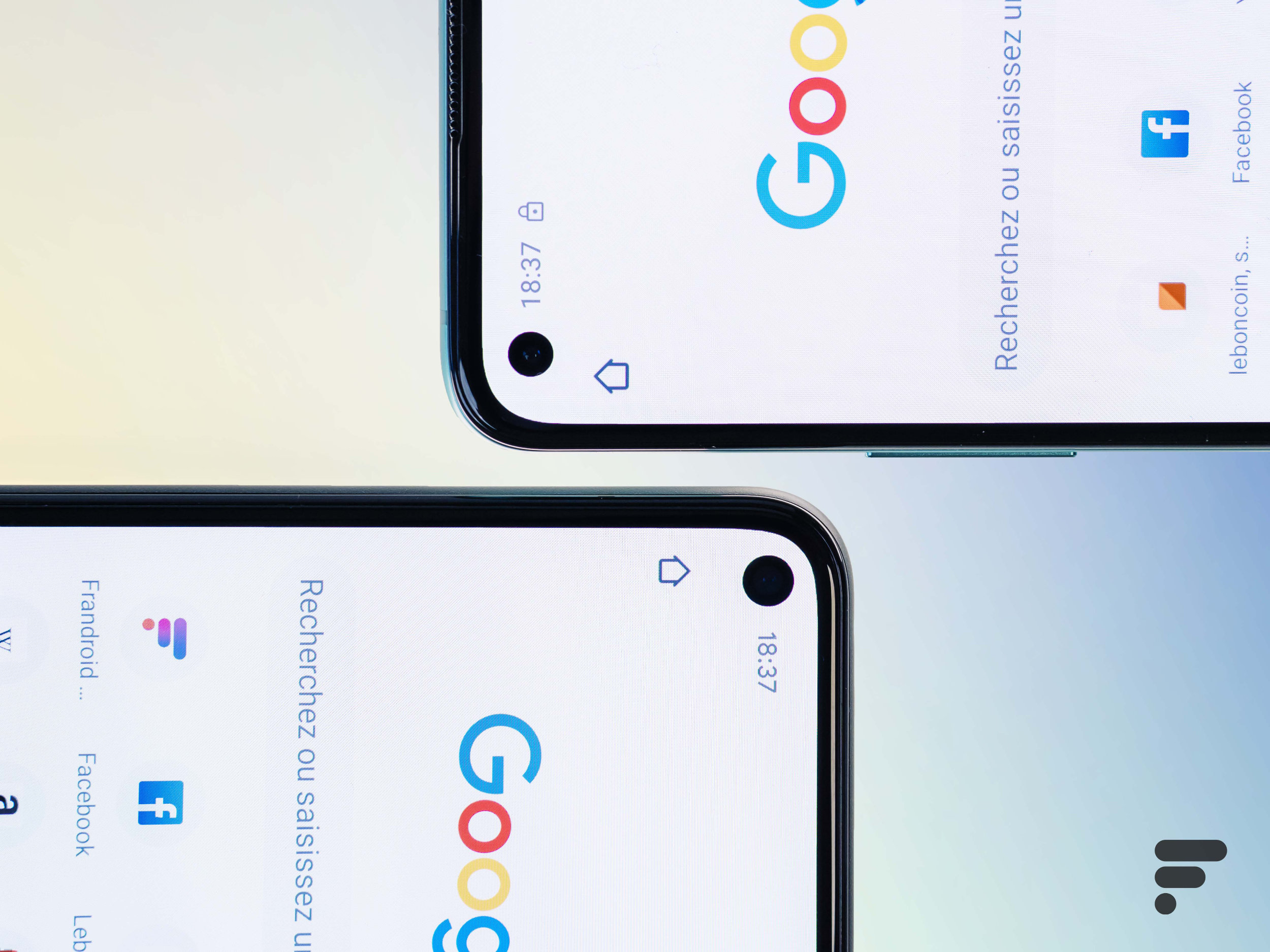 La bulle du Pixel 5 est légèrement plus grosse que celle du OnePlus 8T