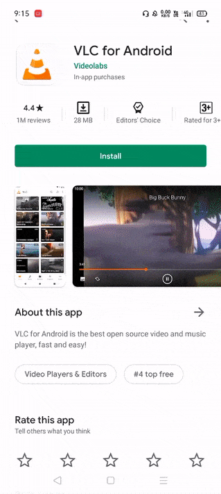 Le tableau de comparaison du Play Store