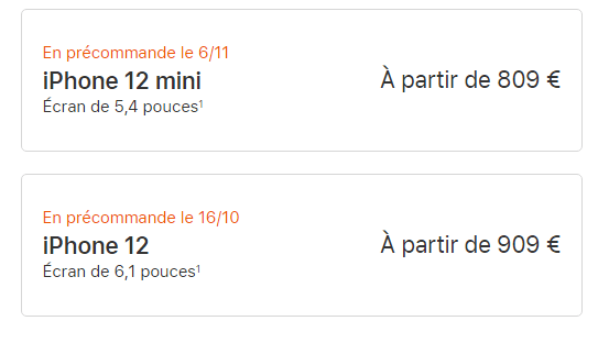 iPhone 12 et iPhone 12 mini
