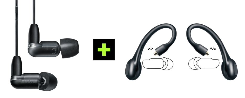 L'adaptateur True Wireless Secure Fit Adapter avec les Shure Aonic 3
