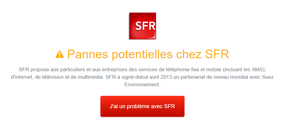 Panne potentielle chez SFR