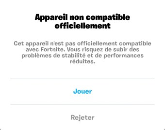 Problème de Fortnite sur le Mate 40 Pro