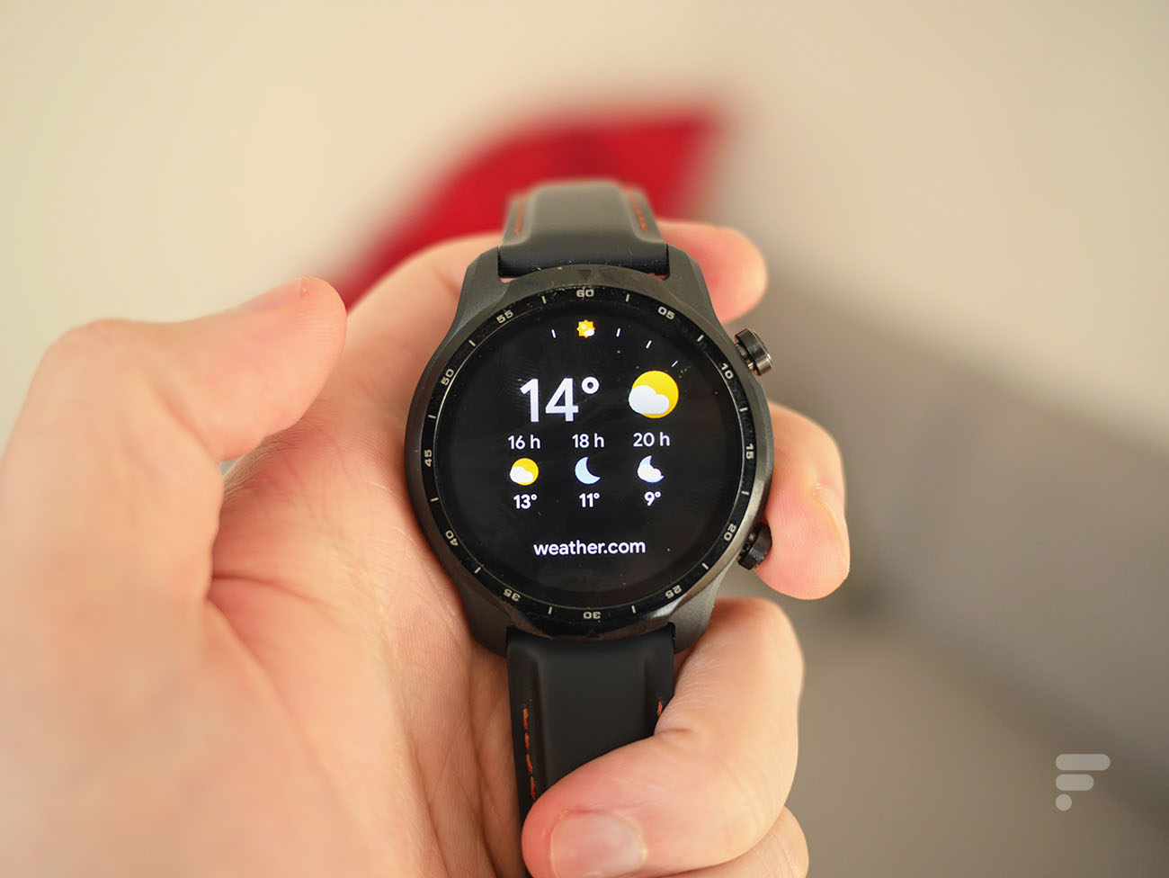 La tuile météo de la TicWatch Pro 3 de Mobvoi