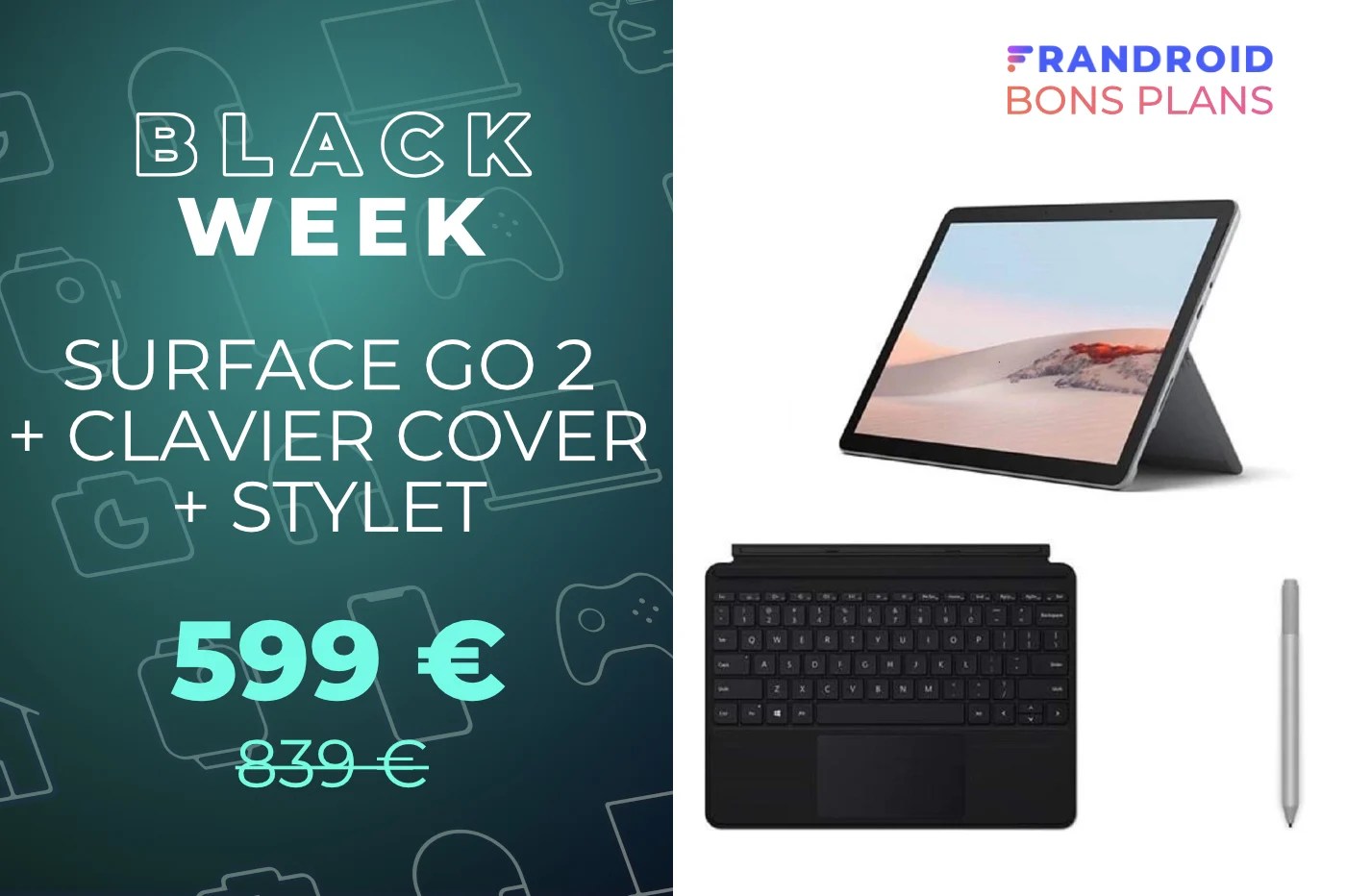 Ce pack Surface Go 2 + clavier + stylet est 240 € moins cher que d’habitude