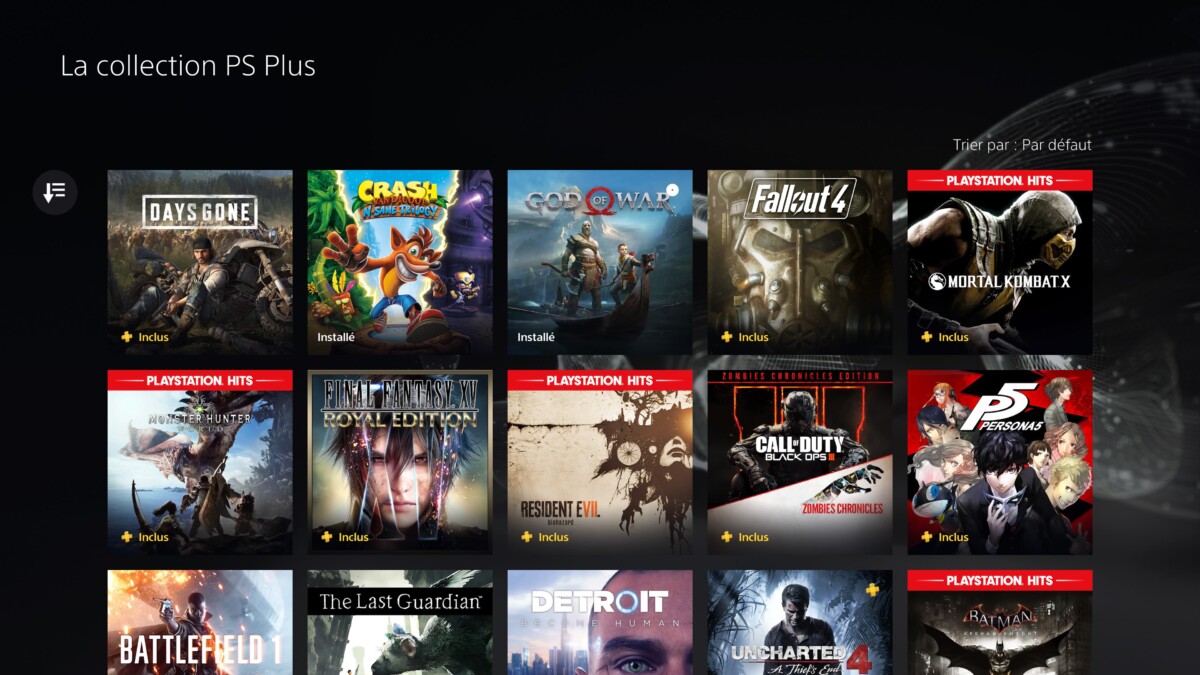PS Plus Collection Interface PS5