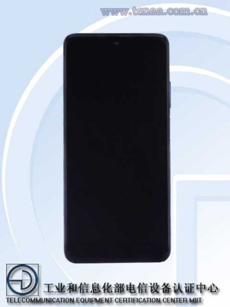 Le Redmi Note 9 Pro 5G à l'avant // Source : TENAA