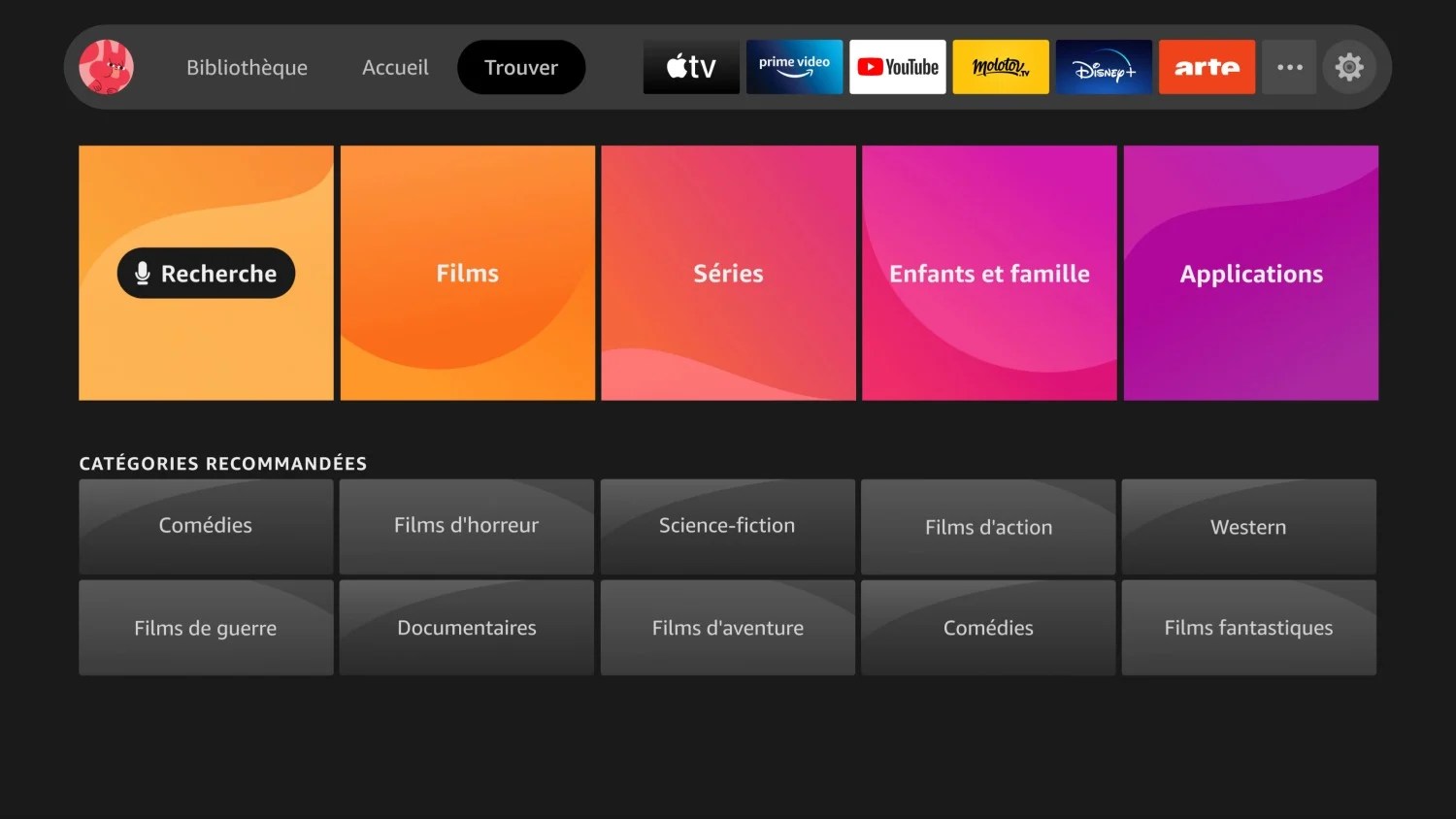 Amazon Fire TV expérience interface