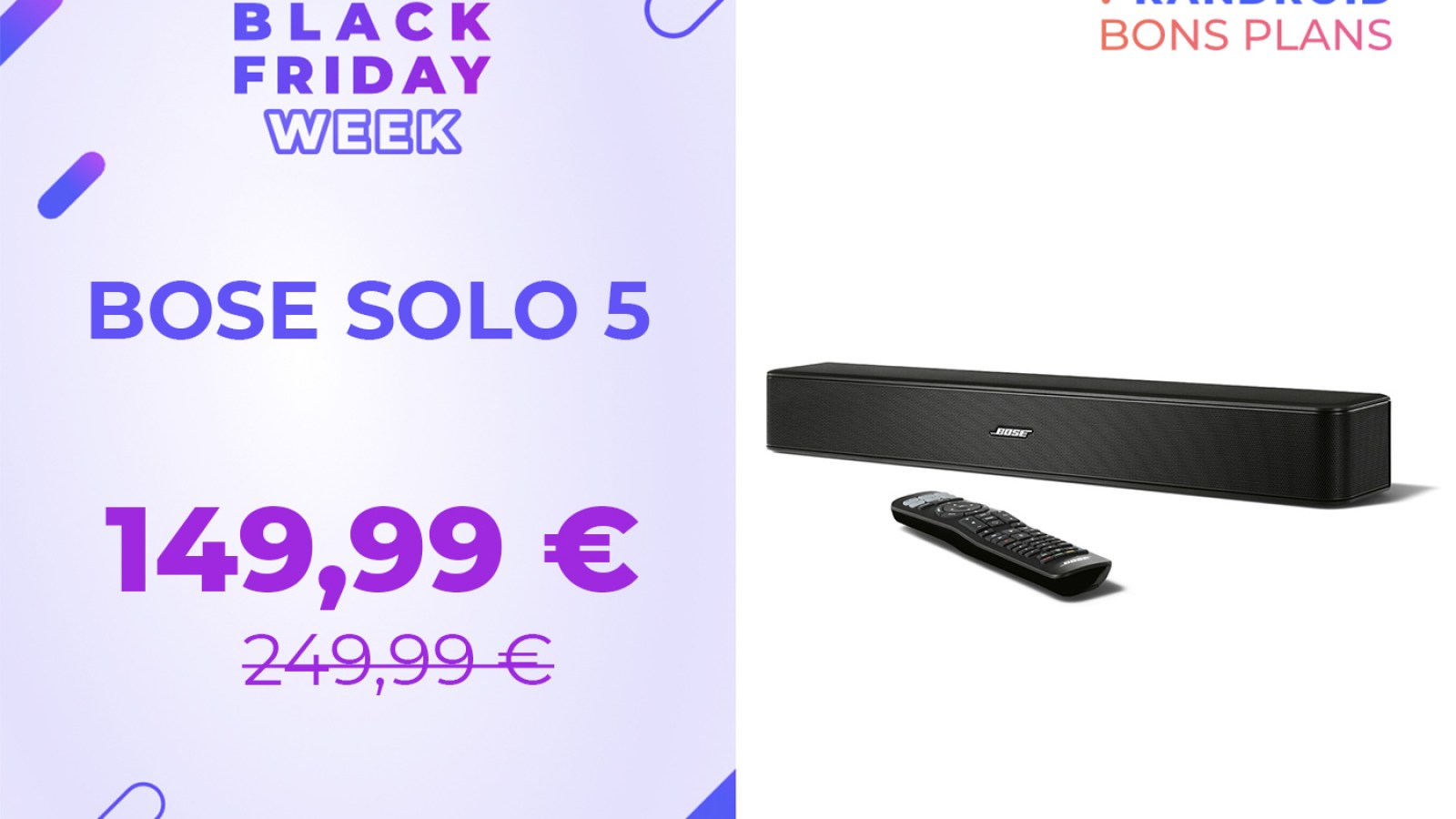 La puissante barre de son Bose Solo 5 perd 100 euros pour le Black Friday