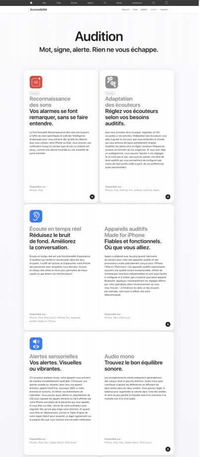 Apple accessibilité site