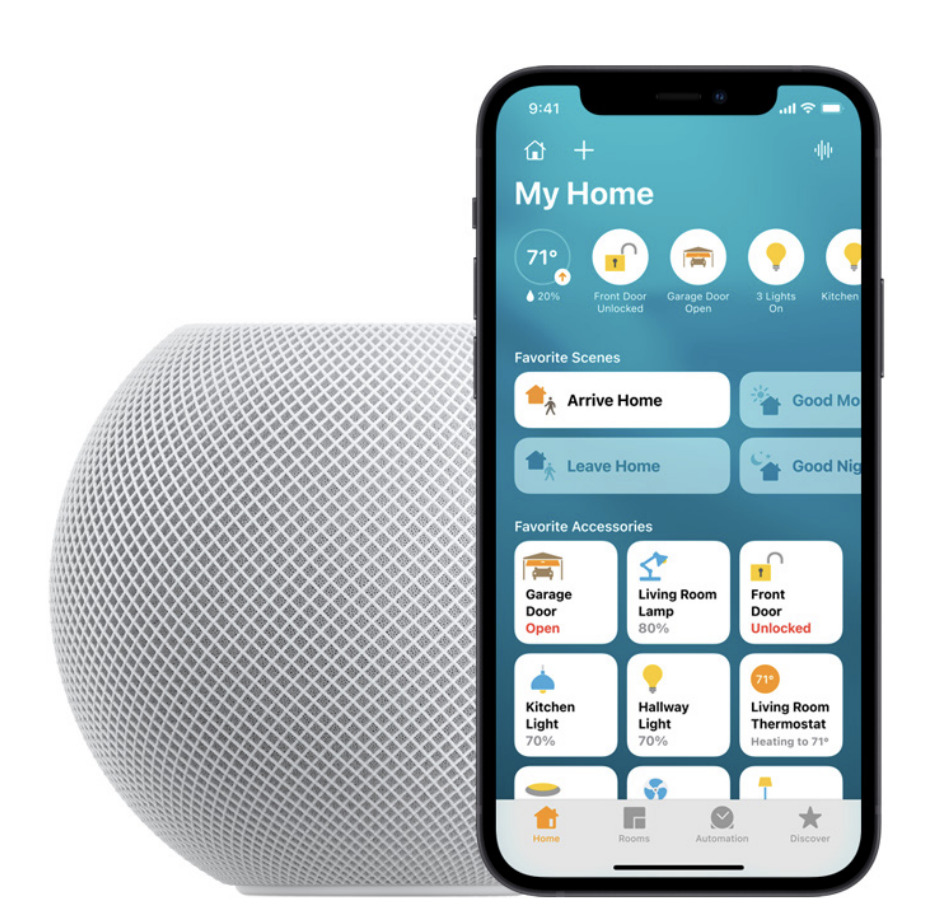 Le HomePod mini s'appuie sur l'app Maison pour tout piloter // Source : Apple