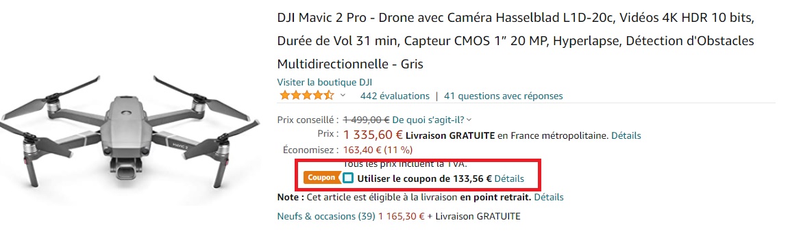 coupon drone DJI Mavic 2 Pro Amazon balck friday