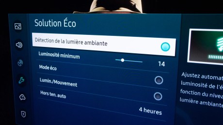 Les réglages du capteur de luminosité ambiante