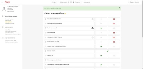 "Service 5G" activé
