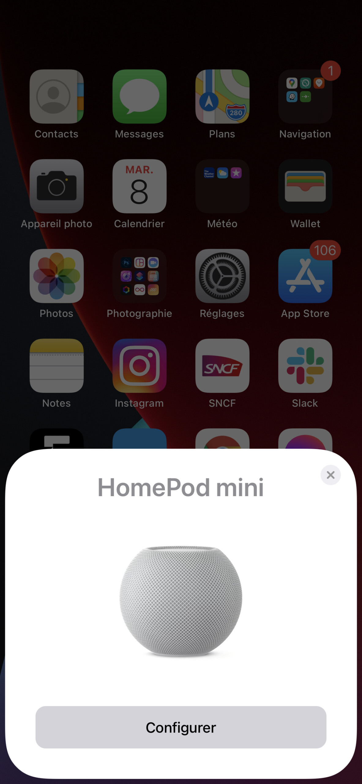 Apple HomePod mini configuration Etape 1
