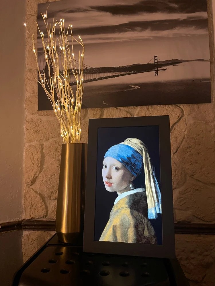 Meural cadre la jeune fille à la perle vermeer