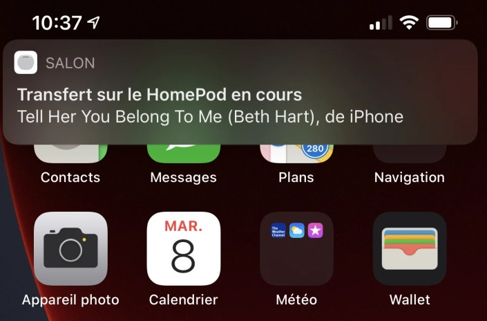 HomePod mini transfert musique