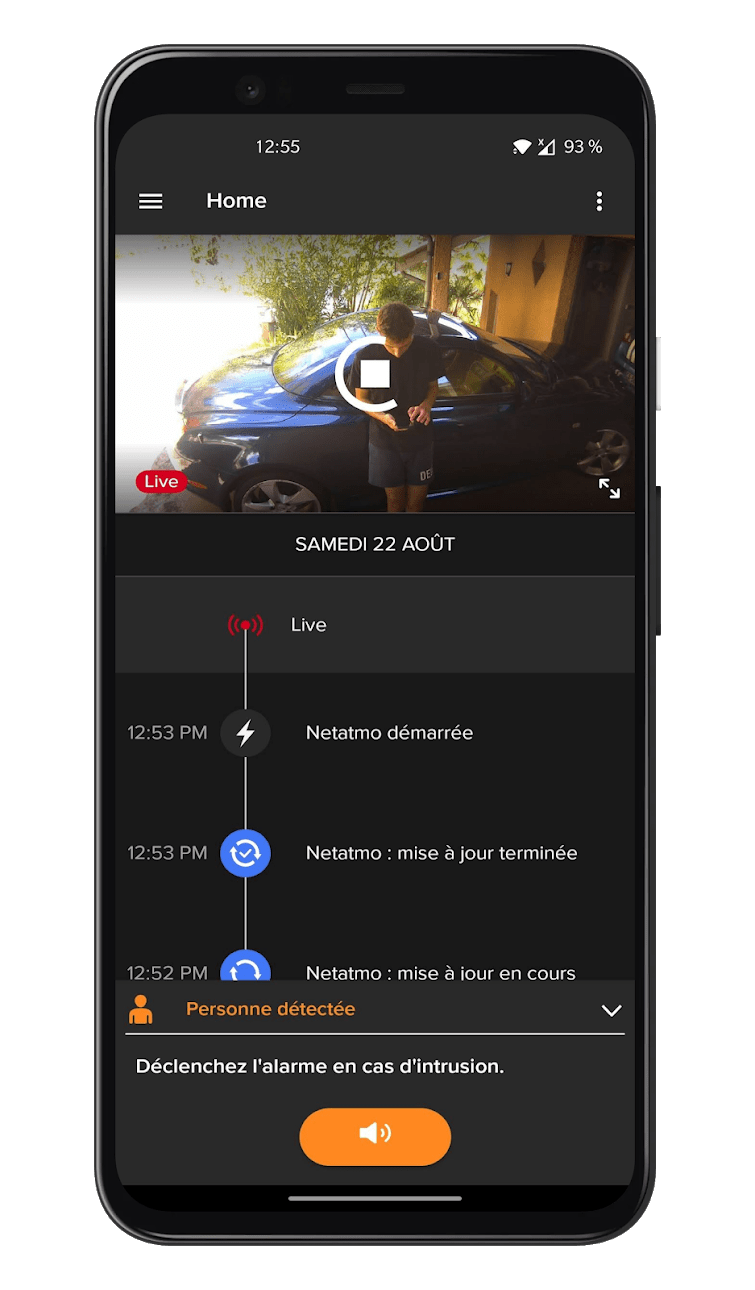 Netatmo Caméra Extérieure Intelligente avec Sirène - Application - Sirène (2)