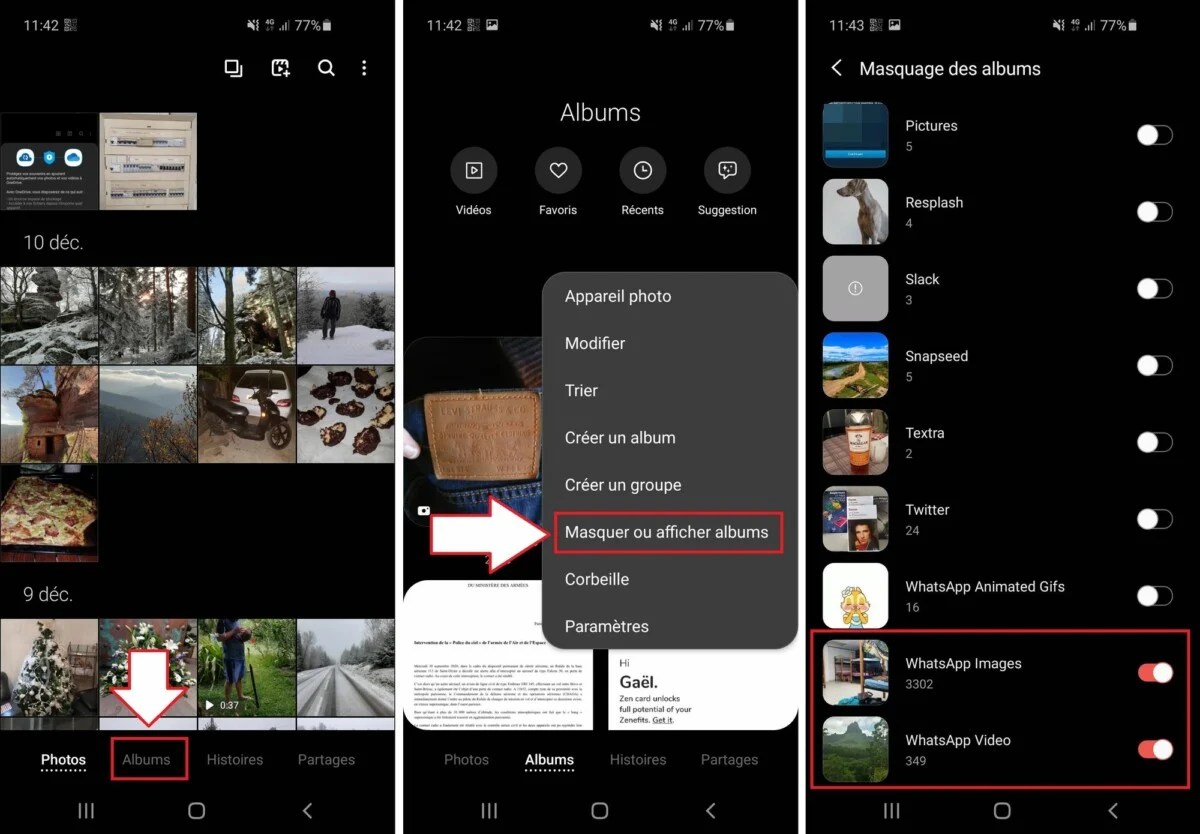 samsung withgalaxy masquer whatsapp galerie