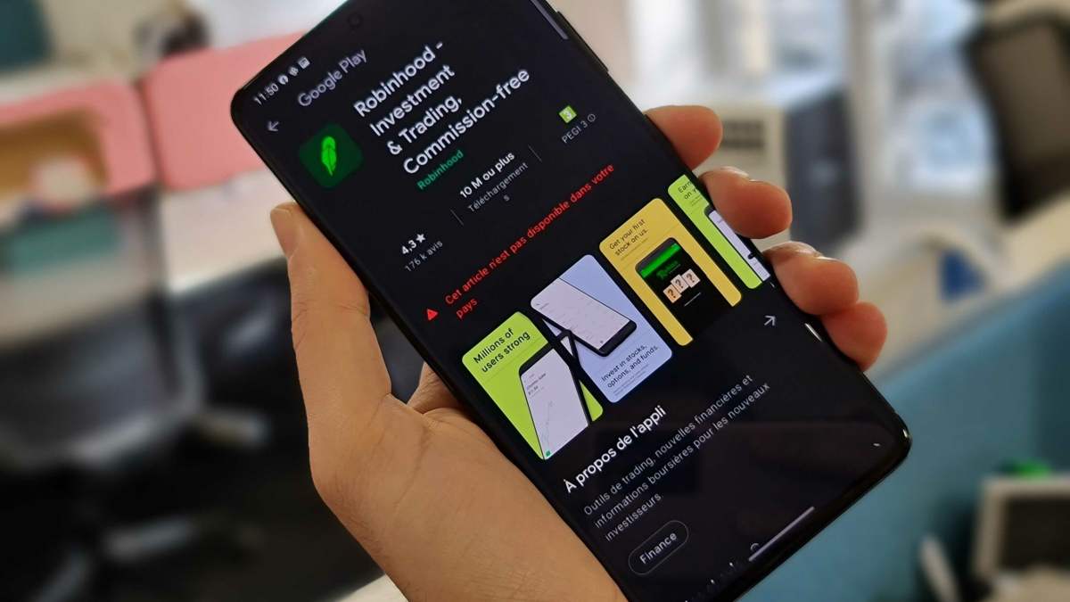 L'application Robinhood sur le Play Store