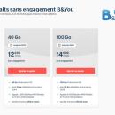 Les nouveaux forfaits B&You de Bouygues Telecom : 40 Go à 12,99 € et 100 Go à 14,99 €