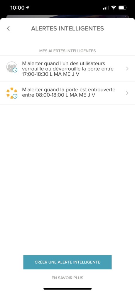 Yale Access app serrure connectée notification alerte