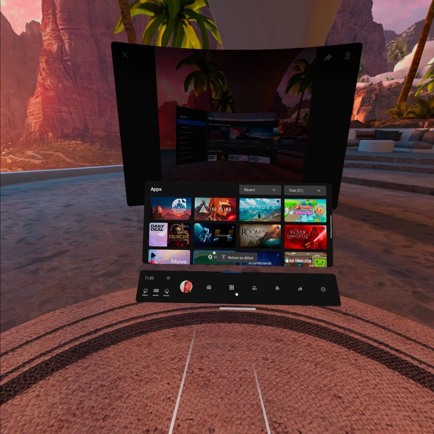 oculus quest 2 interface menu
