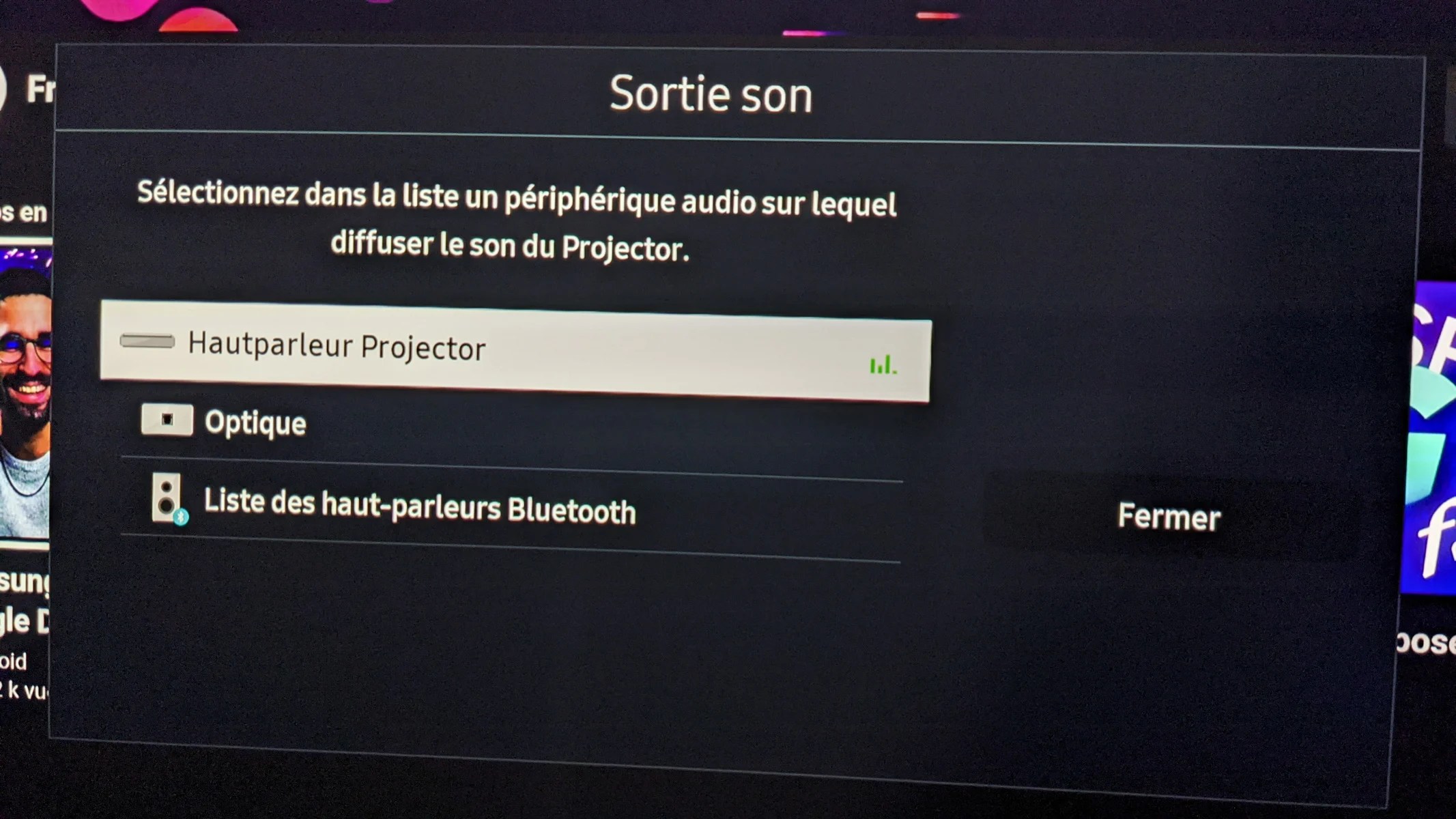 Le choix de la sortie audio