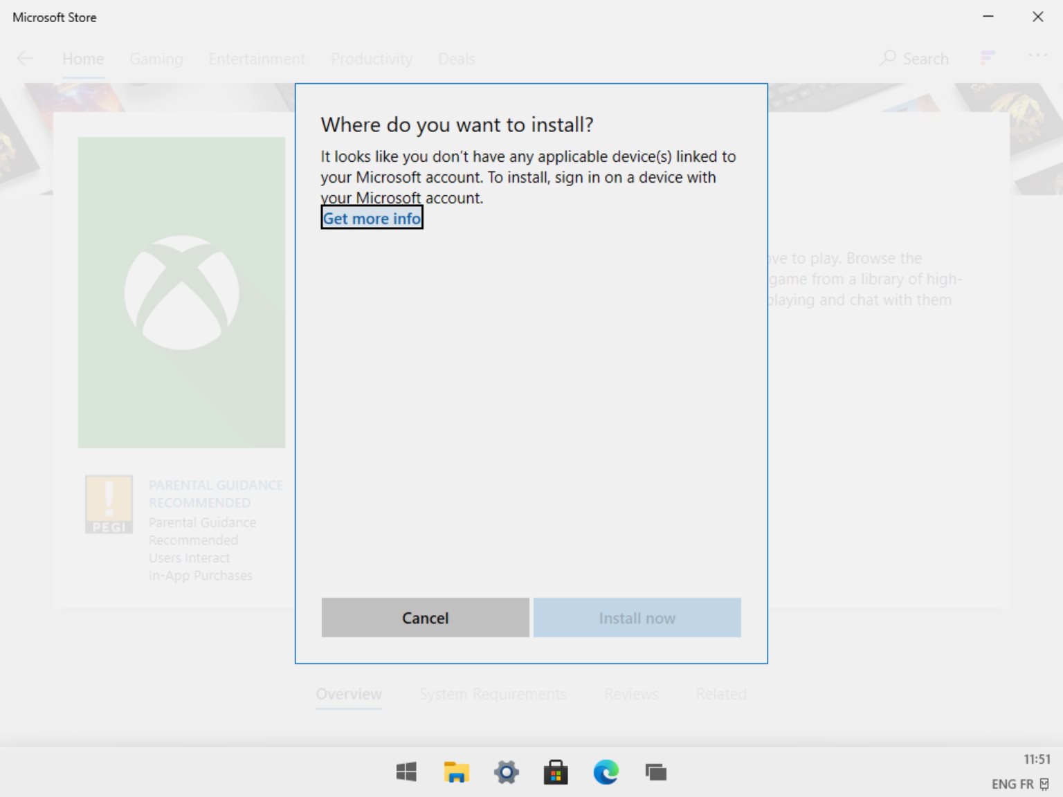 L'application Xbox Game Pass est incompatible