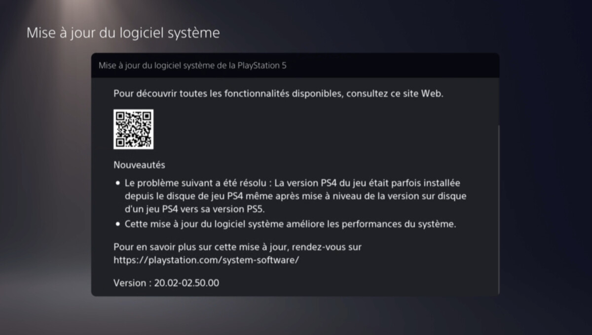 Mise à jour PS5 PS4
