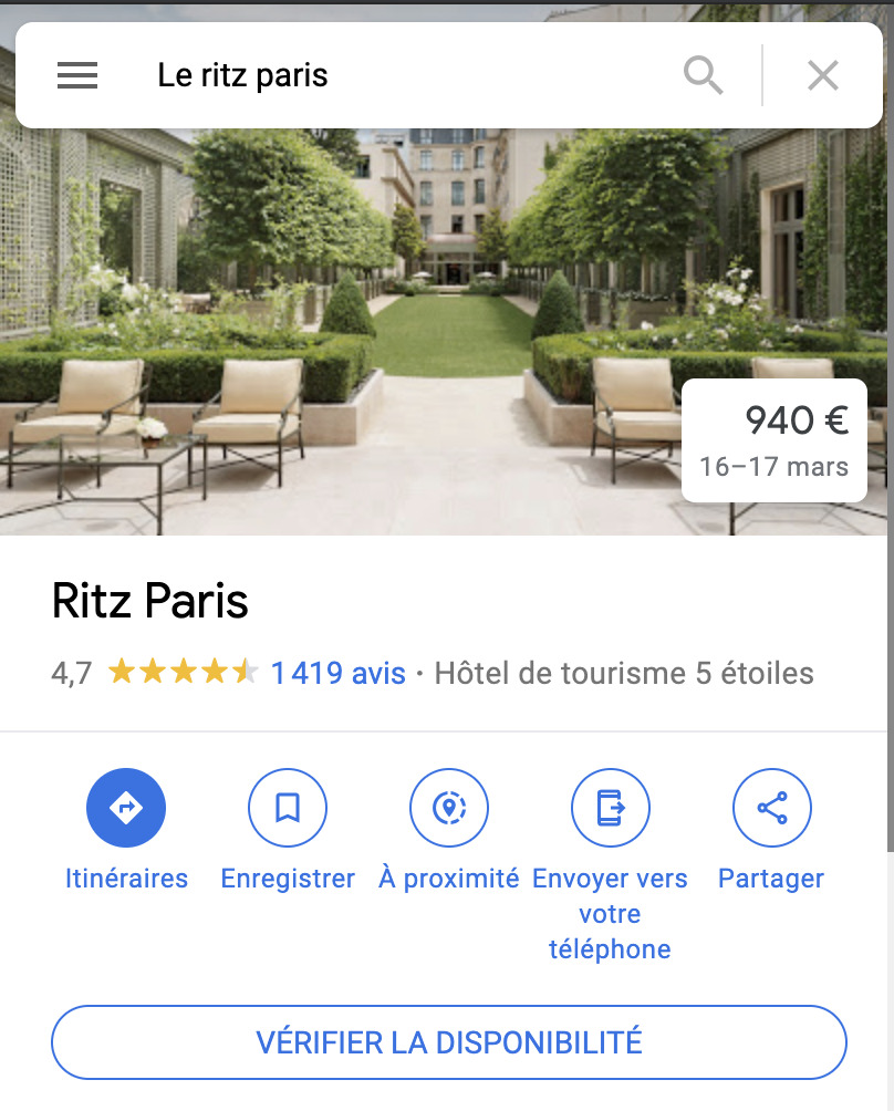 Google affiche désormais la classification par étoiles officielle et la note étoilée des internautes