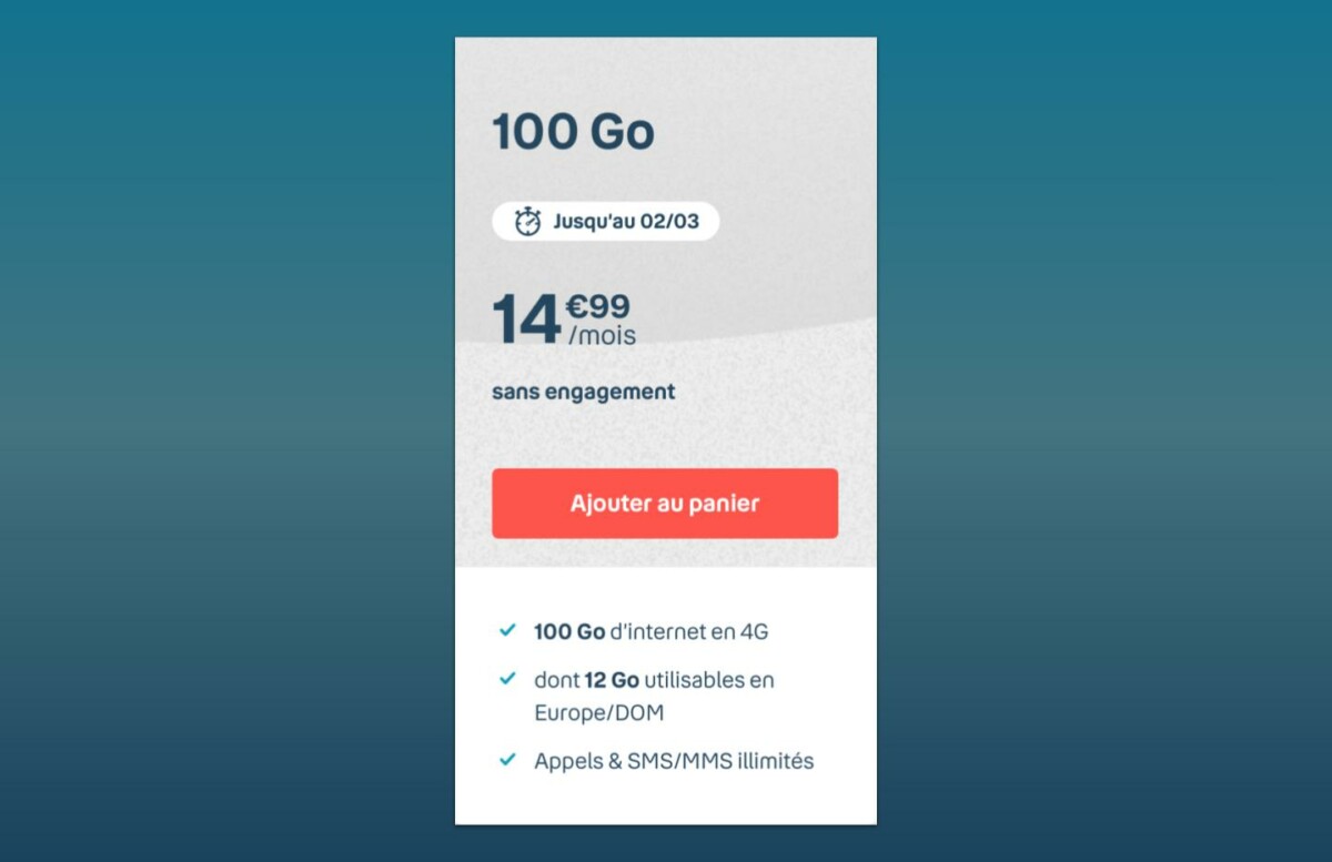 Forfait mobile B&You 100 Go