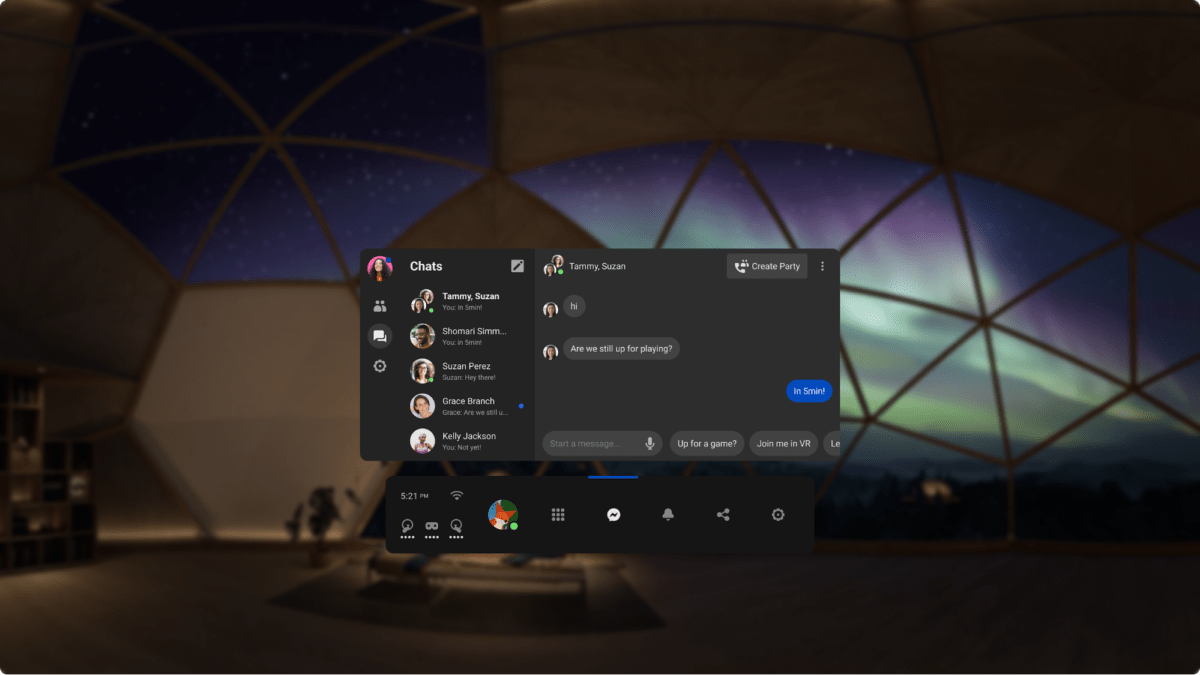 Facebook Messenger arrive sur Oculus Quest
