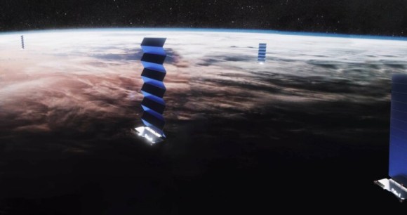 Les satellites Starlink dans l'espace