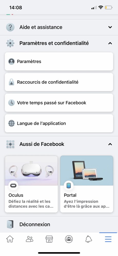 Comment changer son nom sur Facebook de son appli smartphone 02