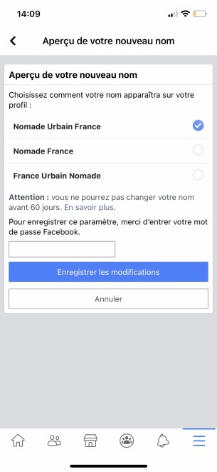 Comment changer son nom sur Facebook de son appli smartphone 07