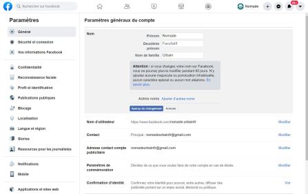 Comment changer son nom sur Facebook de son navigateur Internet 03
