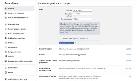 Comment changer son nom sur Facebook de son navigateur Internet 04