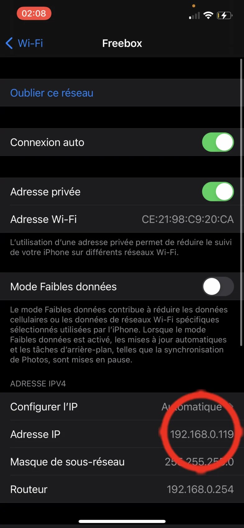 Comment connaitre son adresse IP sur iOS 03