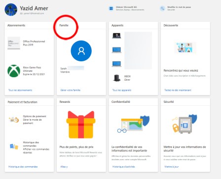 Comment créer et organiser un compte famille Microsoft de mon PC 02