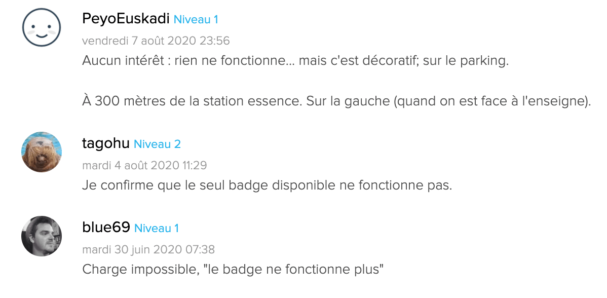 Commentaires Chargemap